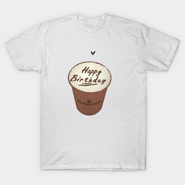 Wednesday's Happy Birthday Coffee T-Shirt by Le petit fennec